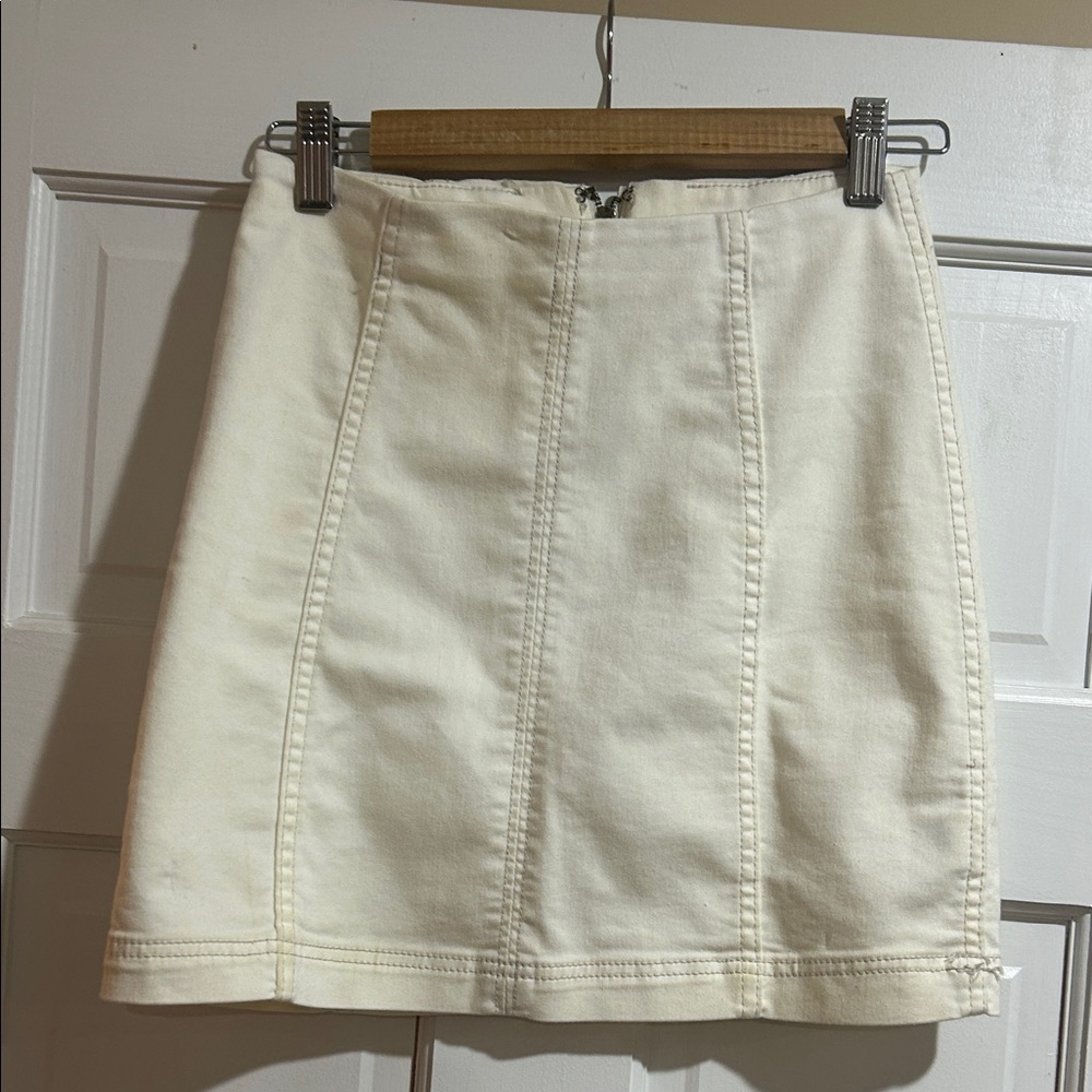 Free People Cream Mini Skirt